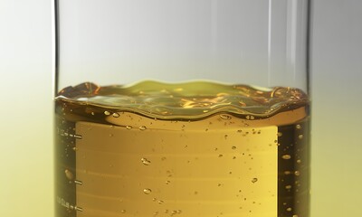 Elegant Glass Filled with Golden Yellow Liquid Offering Freshness in a Gradient Background Presenting Clarity and Purity of the Drink Ideal for Health and Wellness Concepts and Dietary Representation