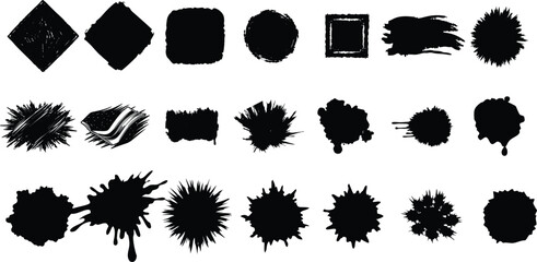 Adobe Illustrator Artwork Vector black pint ink brush stroke,line,texture,background for text.
