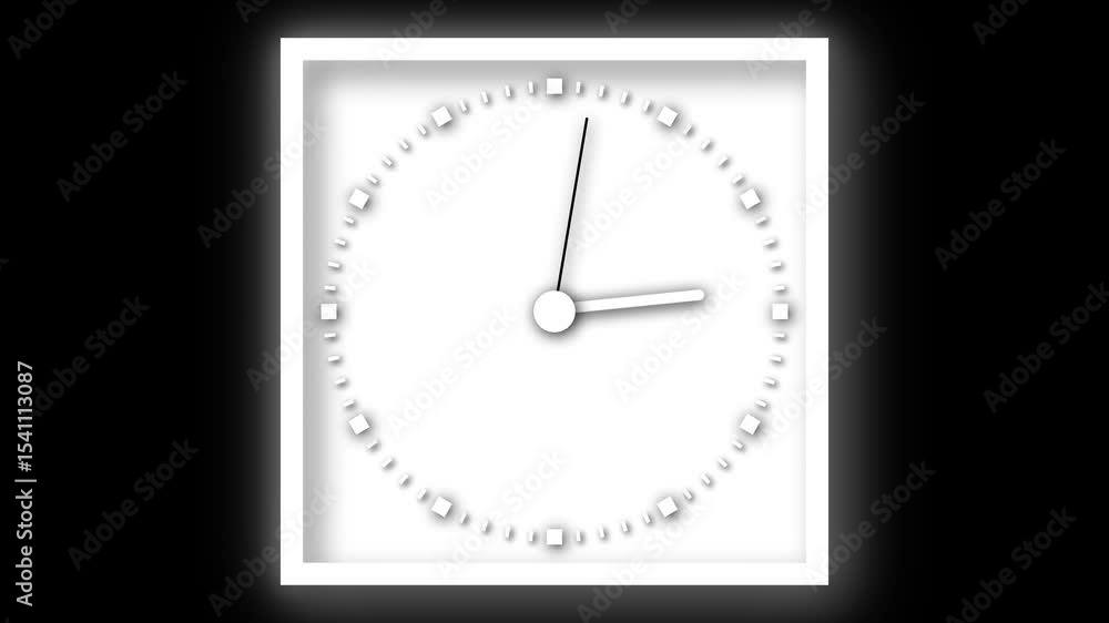 Aufkleber stylish white clock ticks fast against dark backdrop. time passing quickly with ticking clock in bla