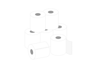 積み重ねたトイレットペーパーのイラスト