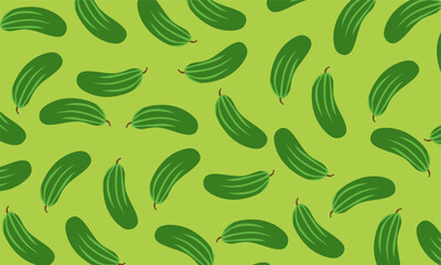 Fresh and delicious cucumber background. Seamless pattern of cucumber. Illustrations for backgrounds, banners, posters, textile prints, web design and covers
