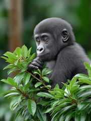 Obraz premium Young gorilla in jungle