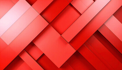 赤の幾何学模様のイラスト。3D。立体的なブロックスタイル。Red geometric illustration. 3D. Three-dimensional block style.