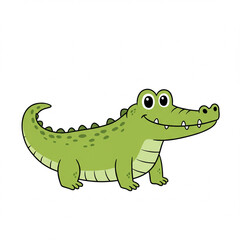 cartoon crocodile isolated on white