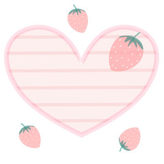 Vector image of strawberry patterned notepad.