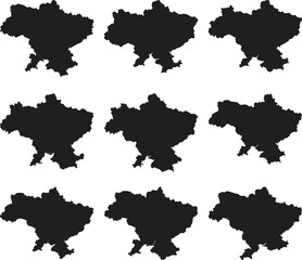 Obraz premium Ukraine map black silhouette vector style with white background