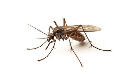 mosquito isolated on white. brown small isolated mosquito