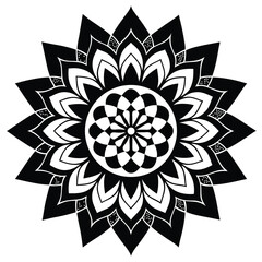 Geometric Floral Mandala Vector Art