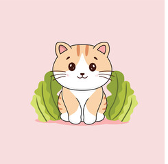  Cute cat Vector Illustration