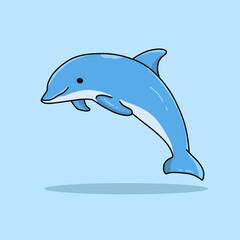 Cute mamal dolphin hand drawn illustration vector elements