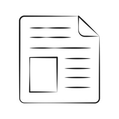 Document or news page line icon. Minimal outline style