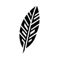Mayan Feather Glyph Icon Vector Illustration