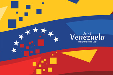 July 5, Independence day. Independence day of Venezuela vector illustration. Suitable for greeting card, poster and banner.