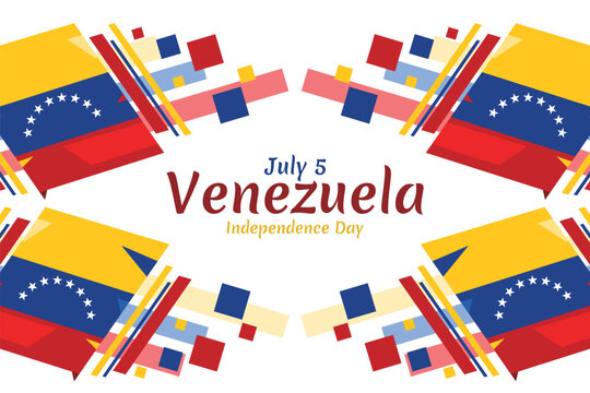 July 5, Independence day. Independence day of Venezuela vector illustration. Suitable for greeting card, poster and banner. - Powered by Adobe
