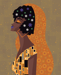 beautiful african model in yellow dress