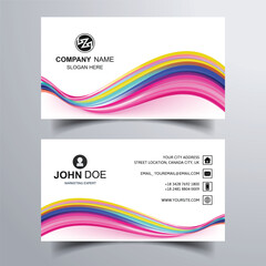 Fototapeta premium Beautiful modern colorful wave business card design
