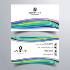 Naklejka premium Modern colorful business card wave background