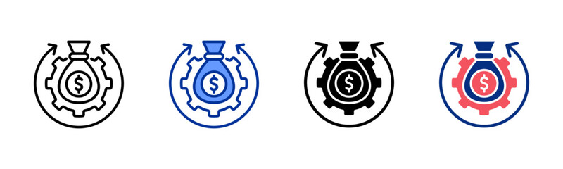 Cost icon sheet multiple style collection