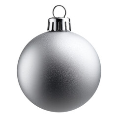Silver Christmas ornament, isolated on transparent background