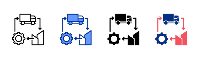 Supplychain icon sheet multiple style collection