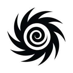 Tribal Spiral Glyph Icon Vector Illustration