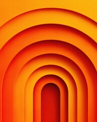 Fototapeta premium Abstract design with concentric arches in warm orange tones.