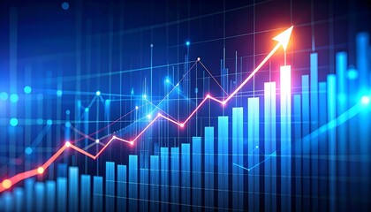 Financial graph showing growth and success.