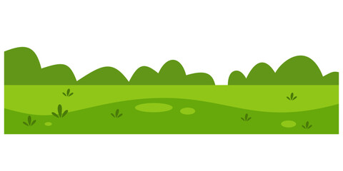 Green Rolling Hills Landscape Vector Background &ndash; Cartoon Nature Scene