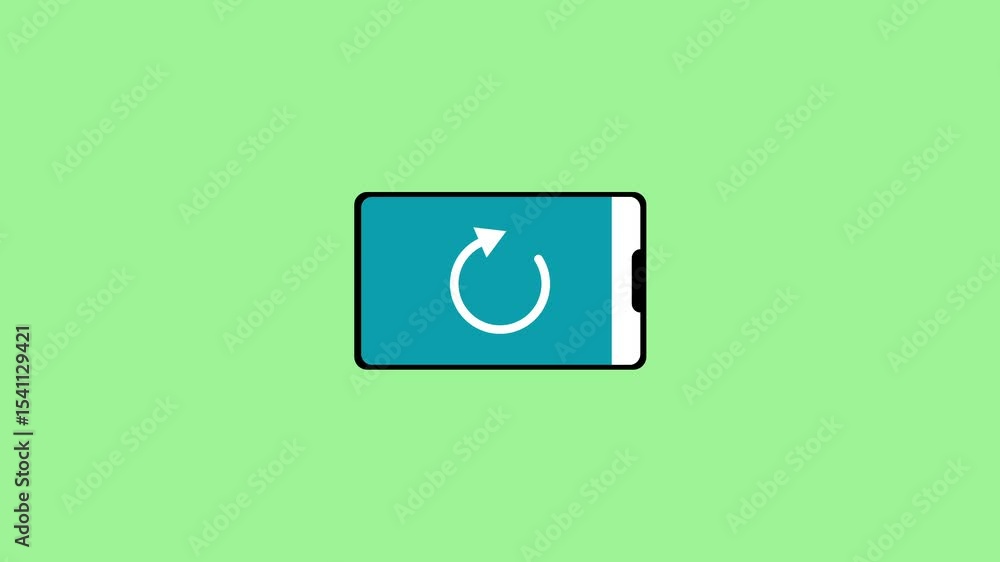 Poster turn your device. smartphone displaying refresh reload or update symbol icon representing data synch