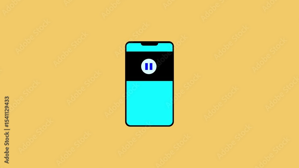 Poster phone screen shows play and pause buttons with 