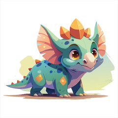 A cute vector cartoon illustration of funny happy animal character monster 