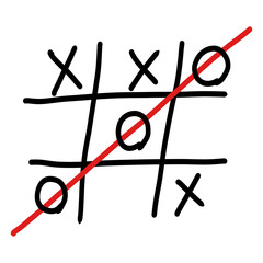 Tic tac toe in Hand drawn style.