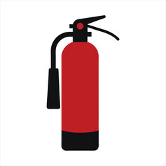 Obraz premium Red fire extinguisher isolated on white for safety and emergency protection