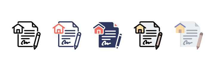 Property Contract Multi Style Icon Set