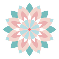 Fototapeta premium Pastel Mandala with Subdued Floral Radiance for Template or Coloring Use