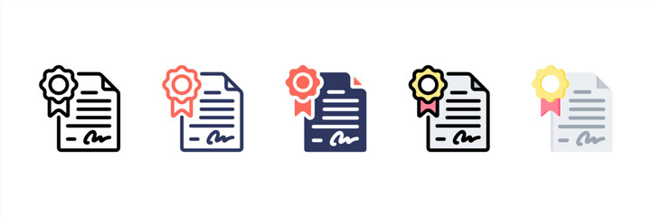 License Agreement Multi Style Icon Set
