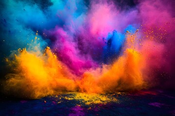 Fototapeta premium Holi festival colorful powder paint.