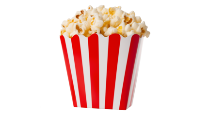 Delicious Buttery Popcorn in a Classic Red and White Striped Bucket