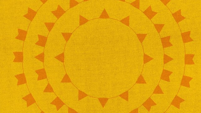 Fundo Animado, Festa Junina, Bandeirinhas girando em Loop, amarelo e laranja.
