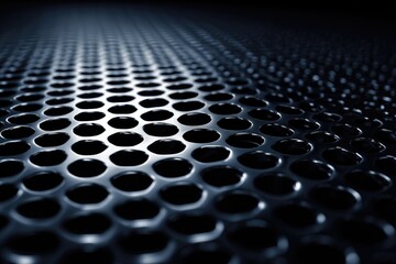 Obraz premium Close-up view of a metal grate with round holes.