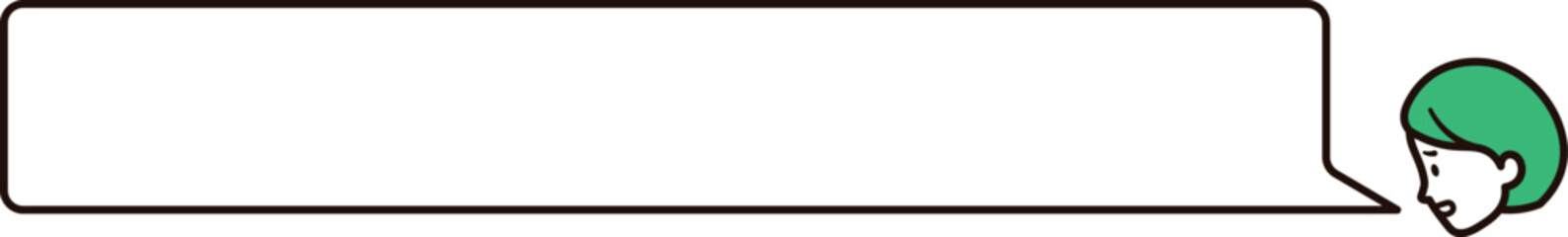 Obraz premium 悩んでいるビジネスウーマンと吹き出しのシンプルなイラスト素材