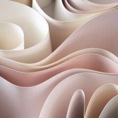 Abstract pastel paper swirls soft curves background