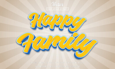 Happy family 3d editable text effect