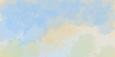 Blue and yellow watercolor vector texture background for poster, cover, banner, flyer, cards. Hand drawn summer illustration for design. Summer minimalistic background. Paper texture. eps 10