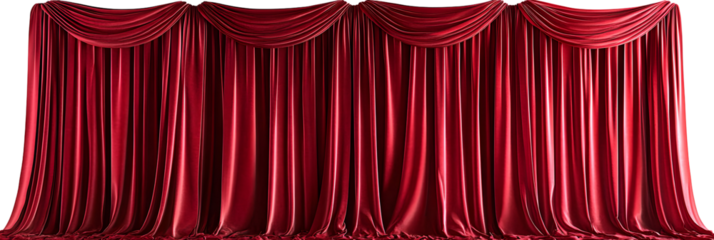 Luxurious red velvet stage curtains against a dark background elegance drama