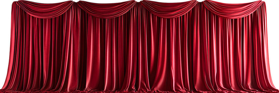 Luxurious red velvet stage curtains against a dark background elegance drama