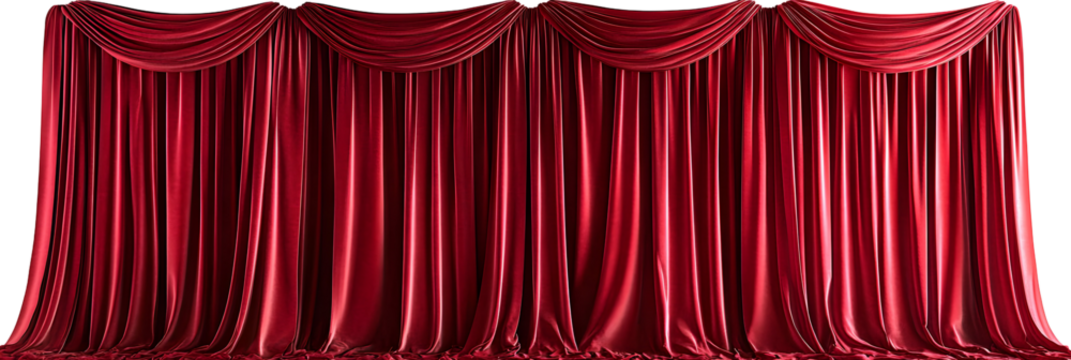 Luxurious red velvet stage curtains against a dark background elegance drama