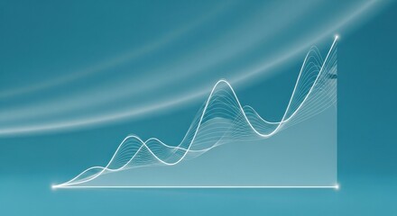 Abstract representation of a financial chart with upward trending lines on a blue gradient background