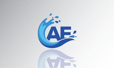 AE Wave Monogram Logo – Creative Splash Letter mark with Water Flow & Motion Effect for Fresh, Dynamic Branding & Aqua-Themed Identity Design

