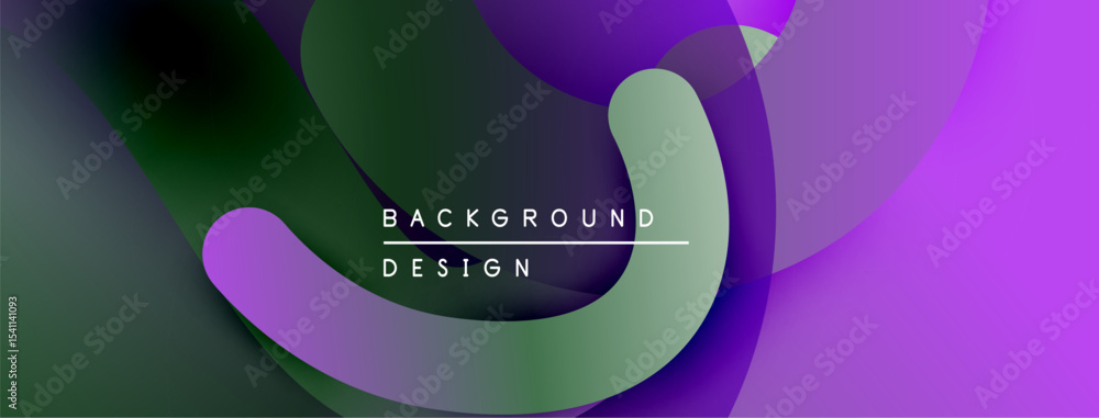 Poster abstract layers, purple hues dominate. modern design with flowing shapes, gradient effect. minimalis